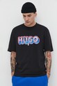 HUGO Blue t-shirt bawełniany czarny 50515278