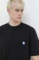 črna Bombažna kratka majica Hugo Blue