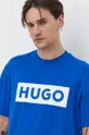голубой Хлопковая футболка Hugo Blue