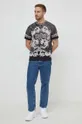 Bombažna kratka majica Versace Jeans Couture siva