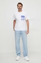 Versace Jeans Couture tricou din bumbac 76GAH6RB.JS334 alb SS24