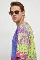 Versace Jeans Couture t-shirt bawełniany niebieski 76GAH615.JS280