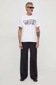 Versace Jeans Couture tricou din bumbac 76GAHE03.CJ00E alb SS24