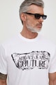 Versace Jeans Couture tricou din bumbac alb 76GAHE03.CJ00E