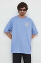 Versace Jeans Couture tricou din bumbac albastru 76GAHT03.CJ00T