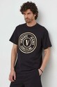 Versace Jeans Couture tricou din bumbac negru 76GAHT04.CJ00T
