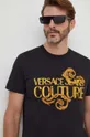 fekete Versace Jeans Couture pamut póló