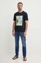 BOSS Orange t-shirt bawełniany 50516003 granatowy SS24