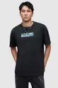 μαύρο Βαμβακερό μπλουζάκι AllSaints Quasar Ανδρικά