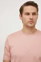 różowy BOSS t-shirt bawełniany