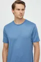niebieski BOSS t-shirt bawełniany