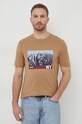 BOSS tricou din bumbac 50512110 bej SS24
