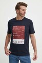 BOSS tricou din bumbac bleumarin 50512131