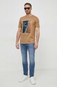 BOSS t-shirt bawełniany 50512132 beżowy SS24