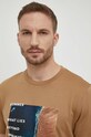 BOSS t-shirt bawełniany beżowy 50512132
