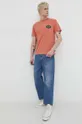 Хлопковая футболка Billabong оранжевый