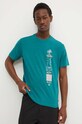 Βαμβακερό μπλουζάκι Billabong x Coral Gardeners ABYZT02340 τιρκουάζ SS24