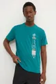 Billabong t-shirt bawełniany x Coral Gardeners turkusowy