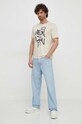 Armani Exchange t-shirt bawełniany 3DZTAA.ZJA5Z beżowy SS24