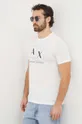 Bombažna kratka majica Armani Exchange bež