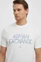 beżowy Armani Exchange t-shirt bawełniany