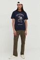 Бавовняна футболка The Kooples HTSC28005K темно-синій SS24
