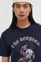 Бавовняна футболка The Kooples темно-синій HTSC28005K