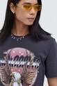 Хлопковая футболка The Kooples серый HTSC28013K