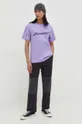 Bombažna kratka majica The Kooples vijolična