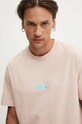 HUGO t-shirt bawełniany różowy 50509966