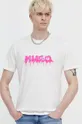 bež Bombažna kratka majica HUGO