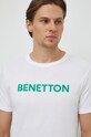 Odzież United Colors of Benetton t-shirt bawełniany 3I1XU100A biały