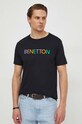 United Colors of Benetton tricou din bumbac 3I1XU100A negru SS24