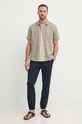 United Colors of Benetton tricou din amestec de in 33CMU101R bej SS25
