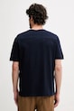 Oblačila Kratka majica s primesjo lanu United Colors of Benetton 33CMU101R mornarsko modra