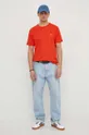Bombažna kratka majica United Colors of Benetton rdeča