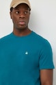 United Colors of Benetton t-shirt bawełniany turkusowy 3MI5J1AF7