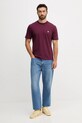 United Colors of Benetton pamut póló 3MI5J1AF7 burgundia SS25