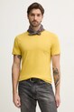 United Colors of Benetton tricou din bumbac uni galben 3U53J1F15