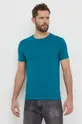 Bombažna kratka majica United Colors of Benetton turkizna