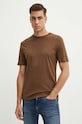 United Colors of Benetton t-shirt bawełniany brązowy 3U53J1F15