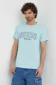 niebieski Guess t-shirt bawełniany