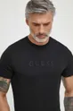 czarny Guess t-shirt bawełniany PIMA Męski