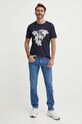 Хлопковая футболка Guess M4GI11.I3Z14 тёмно-синий SS24