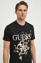 Guess t-shirt bawełniany czarny M4GI53.K9RM1