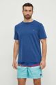 Guess t-shirt plażowy bawełniany nadruk granatowy F4GI09.KA260