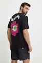 Guess t-shirt bawełniany FLOWER nadruk czarny F4GI01.I3Z11