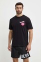Odzież Guess t-shirt bawełniany FLOWER F4GI01.I3Z11 czarny