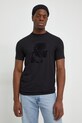Karl Lagerfeld t-shirt z elastanem czarny 534221.755042