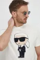 μπεζ Βαμβακερό μπλουζάκι Karl Lagerfeld